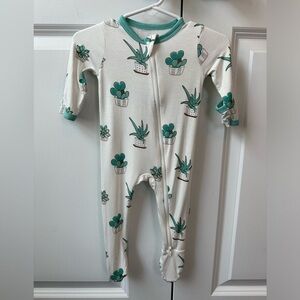 Succulent Print Kids Footie Pajamas